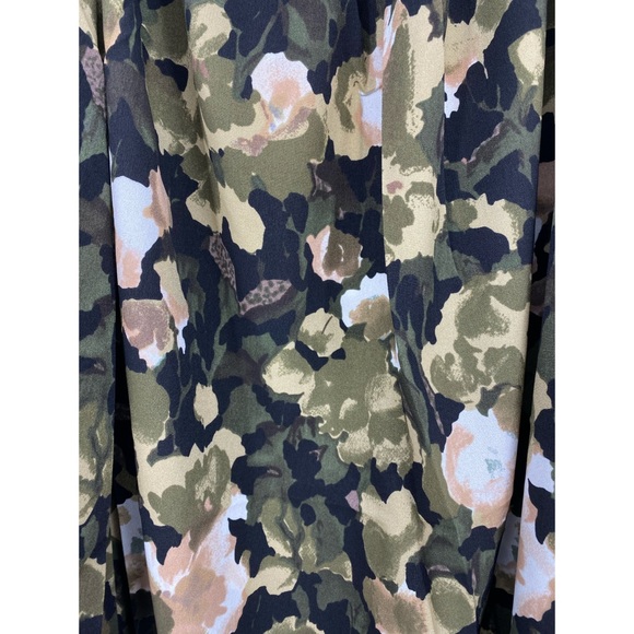 French Connection Green Adeline Pull-On Olive Floral Print Mini Dress - Picture 11 of 12